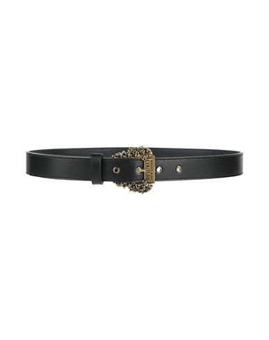 Versace Jeans Couture Woman Belt Black Size 30 Calfskin, Polyurethane Coated