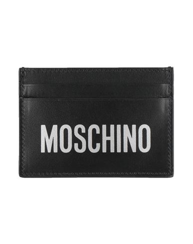 Moschino Man Document Holder Black Size - Leather In Blue