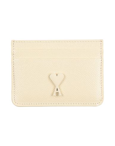 Ami Alexandre Mattiussi Woman Document Holder Ivory Size - Leather In Yellow