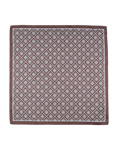 Tory Burch Woman Scarf Dark Brown Size - Polyester, Silk In Multi