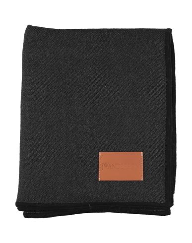 Shop Jw Anderson Woman Blanket Or Cover Black Size - Wool, Nylon, Cow Leather