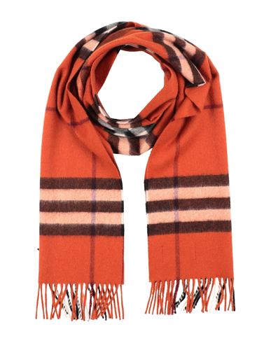 Shop Burberry Man Scarf Rust Size - Cashmere In Red