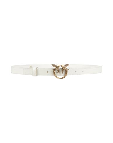 Pinko Fine Ceinture Love Birds En Cuir 2cm In White