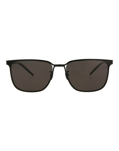Shop Saint Laurent Square-frame Metal Sunglasses Man Sunglasses Black Size 56 Metal
