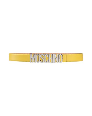 Shop Moschino Man Belt Yellow Size 32 Leather