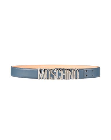 Shop Moschino Man Belt Slate Blue Size 32 Leather