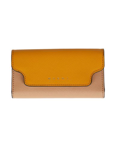 Marni Woman Key Ring Ocher Size - Cow Leather In Yellow