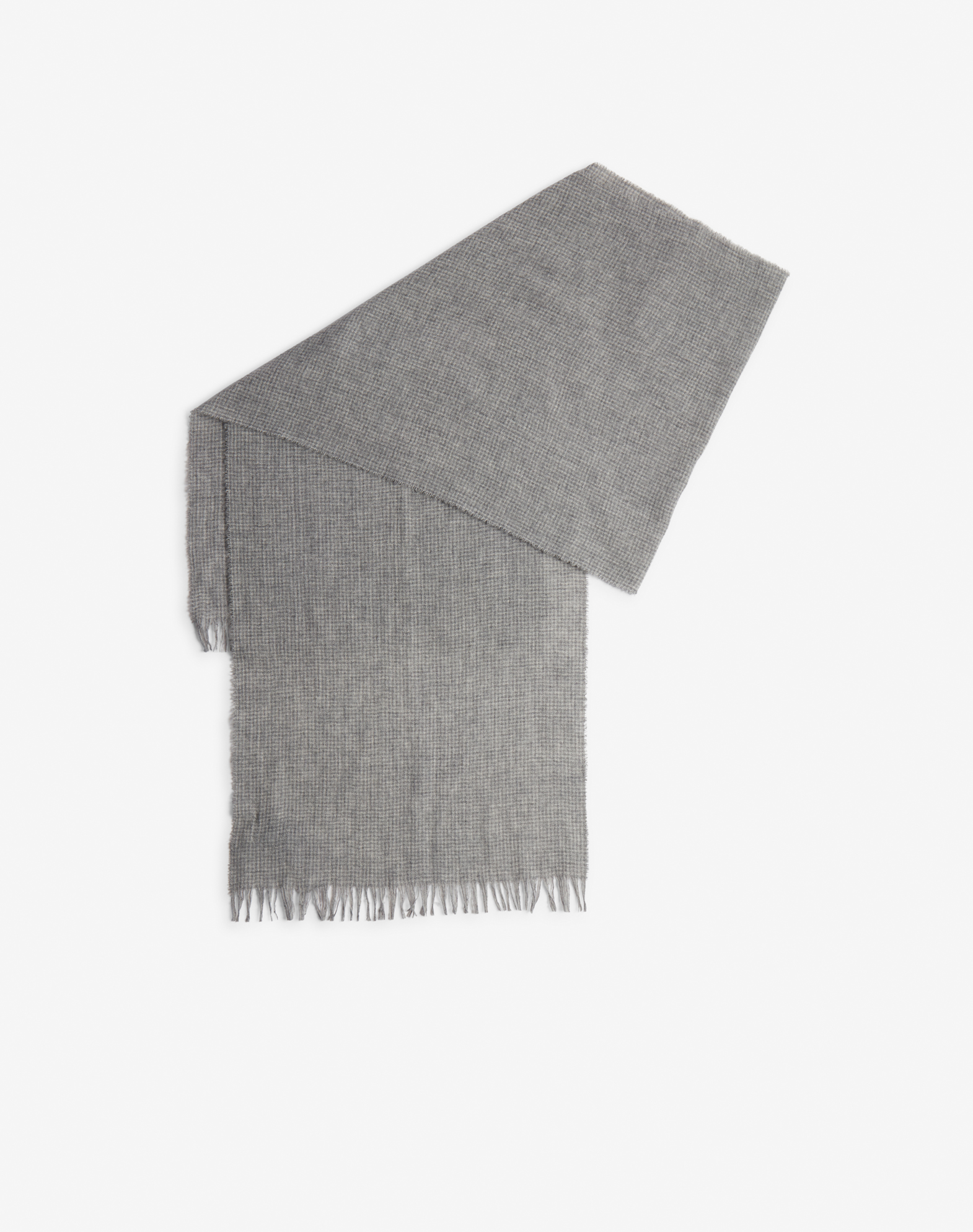 Dunhill Cashmere Wool Puppytooth Lightweight Scarf In Grey