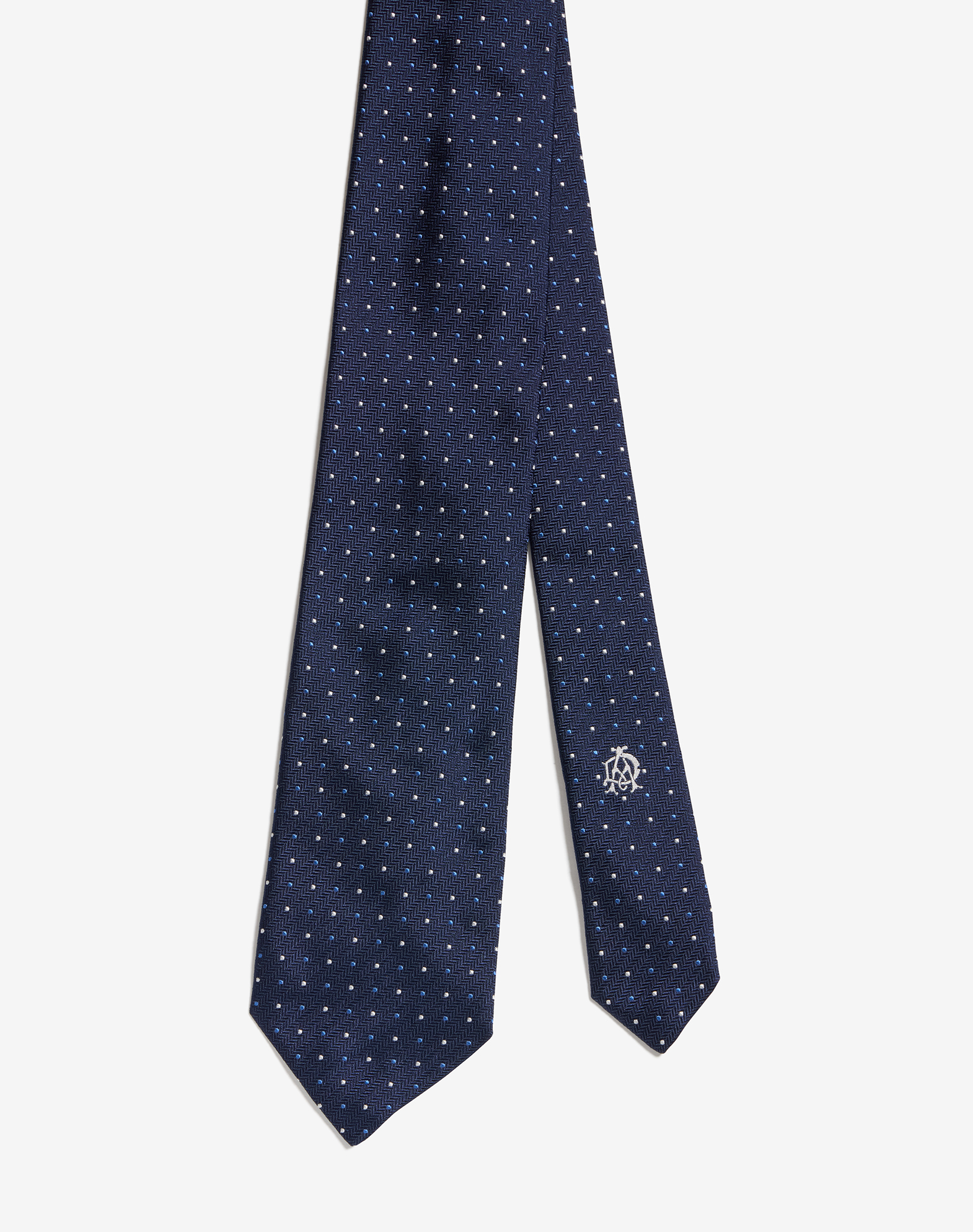 Dunhill Silk Pin Dot Woven Tie 8cm In Blue