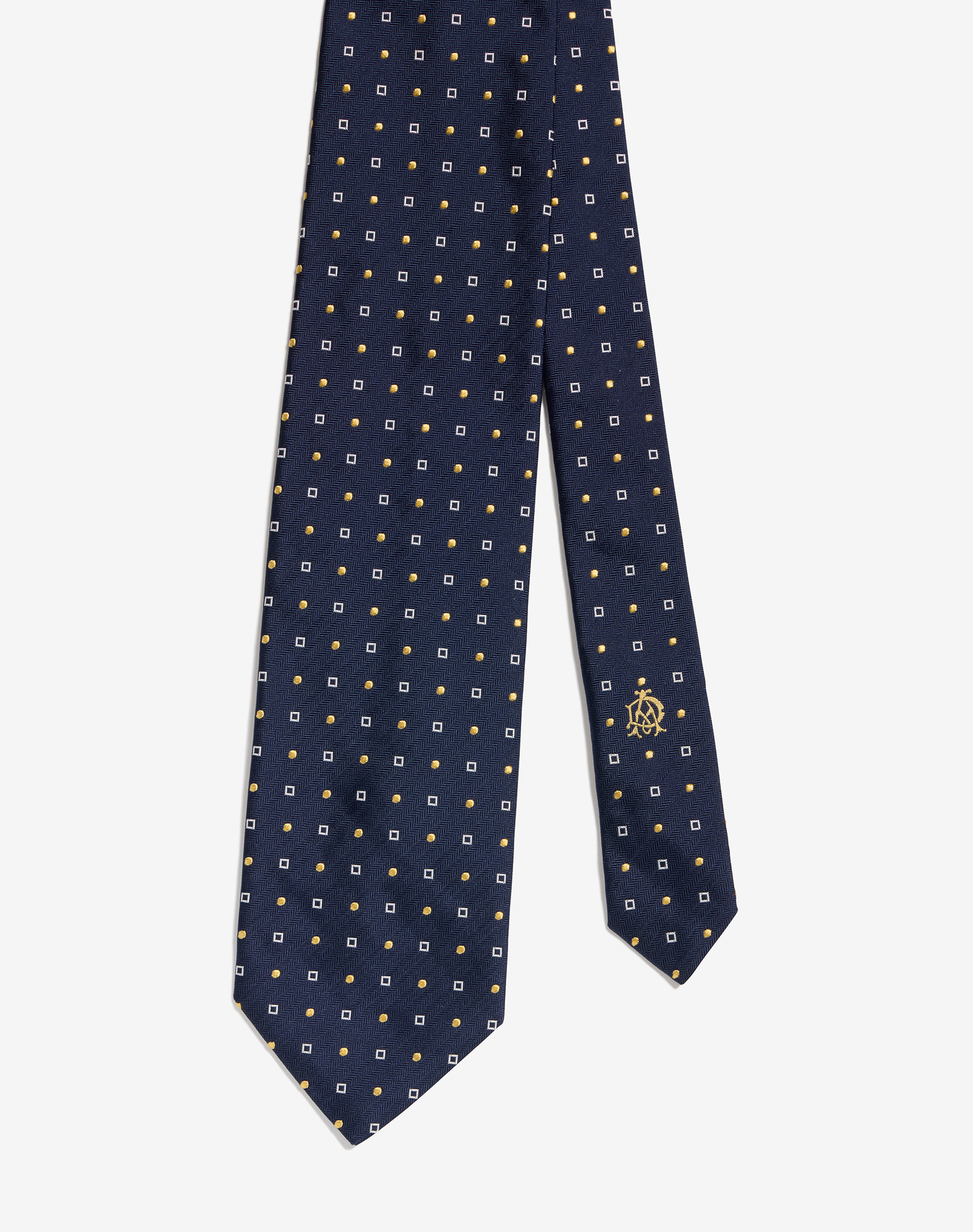 Dunhill Silk Square Dot Woven Tie 9cm In Blue