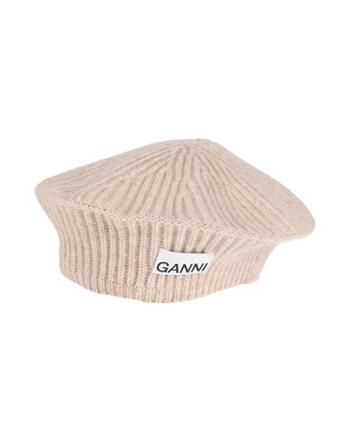Ganni Woman Hat Beige Size Onesize Wool, Recycled Wool, Polyamide In Yellow