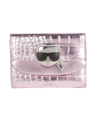 Shop Karl Lagerfeld Woman Wallet Pink Size - Cow Leather, Polyurethane