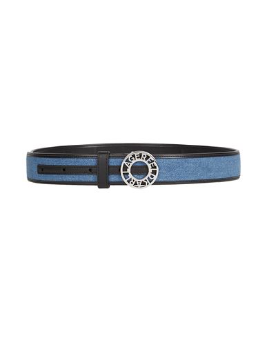 Karl Lagerfeld Woman Belt Blue Size S Cotton, Leather, Polyester