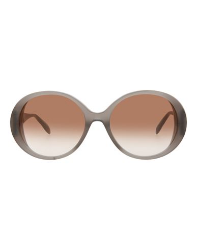 Shop Alexander Mcqueen Round-frame Acetate Sunglasses Woman Sunglasses Grey Size 57 Acetate