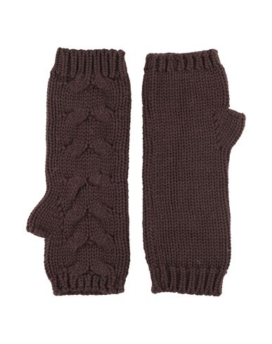 Shop Dolce & Gabbana Man Gloves Dark Brown Size L Virgin Wool