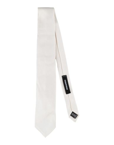 Shop Dsquared2 Man Ties & Bow Ties Ivory Size - Silk In White
