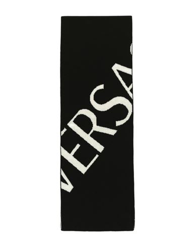 Versace Logo Wool Scarf Scarf Black Size - Wool