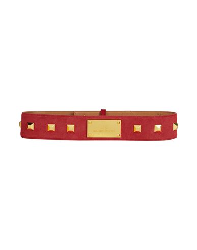 Elisabetta Franchi Woman Belt Garnet Size 8 Cow Leather, Metal In Red