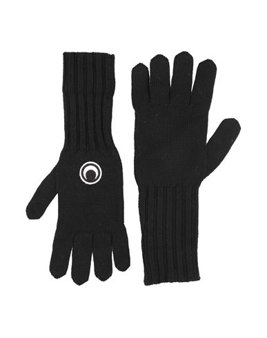 Shop Marine Serre Woman Gloves Black Size M/l Wool