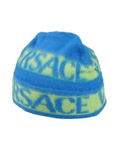 Versace Young Toddler Boy Hat Blue Size 6 Virgin Wool In Blue