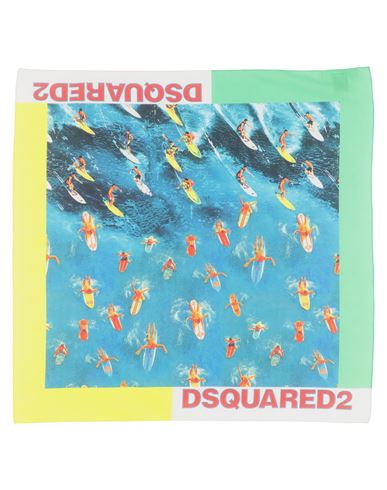 Shop Dsquared2 Man Scarf Turquoise Size - Cotton In Blue