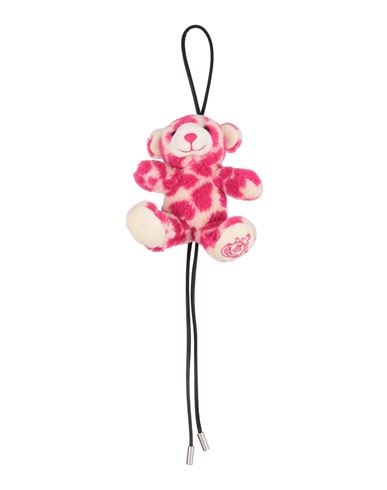 Shop Moncler Woman Key Ring Fuchsia Size - Polyester, Acetate, Calfskin In Pink