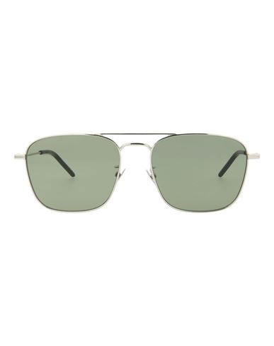 Saint Laurent Aviator-frame Metal Sunglasses Sunglasses Silver Size 56 Metal