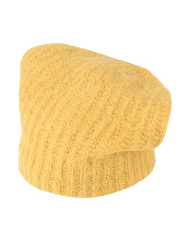Shop Kangra Woman Hat Mustard Size Onesize Alpaca Wool, Polyamide, Merino Wool In Yellow