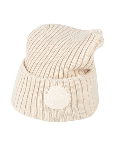 Shop Moncler Woman Hat Ivory Size Onesize Virgin Wool In White