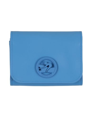 Longchamp Woman Wallet Azure Size - Leather In Blue