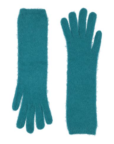 Shop Kangra Woman Gloves Turquoise Size Onesize Alpaca Wool, Polyamide, Wool In Blue