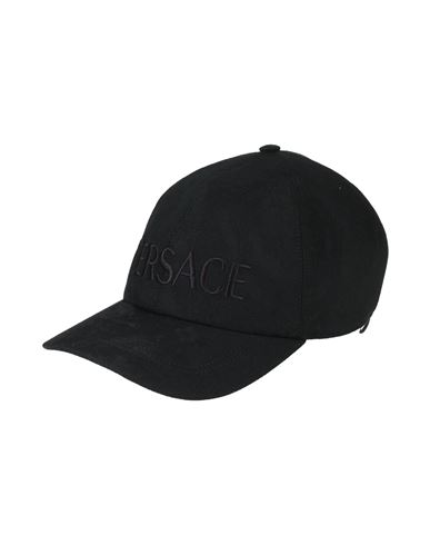 Versace Man Hat Black Size 7 ¼ Virgin Wool, Polyester