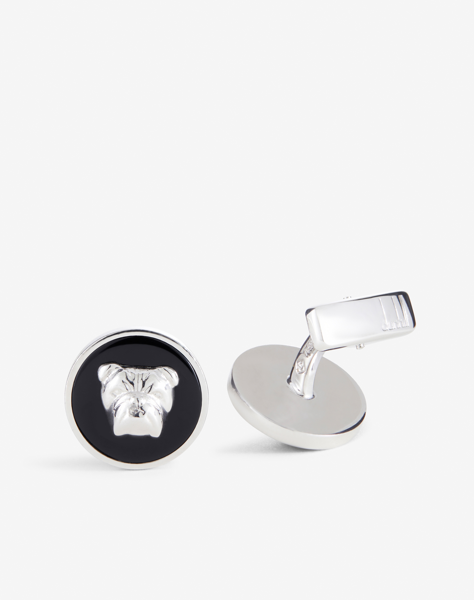 Shop Dunhill Bulldog Onyx Black Cufflinks