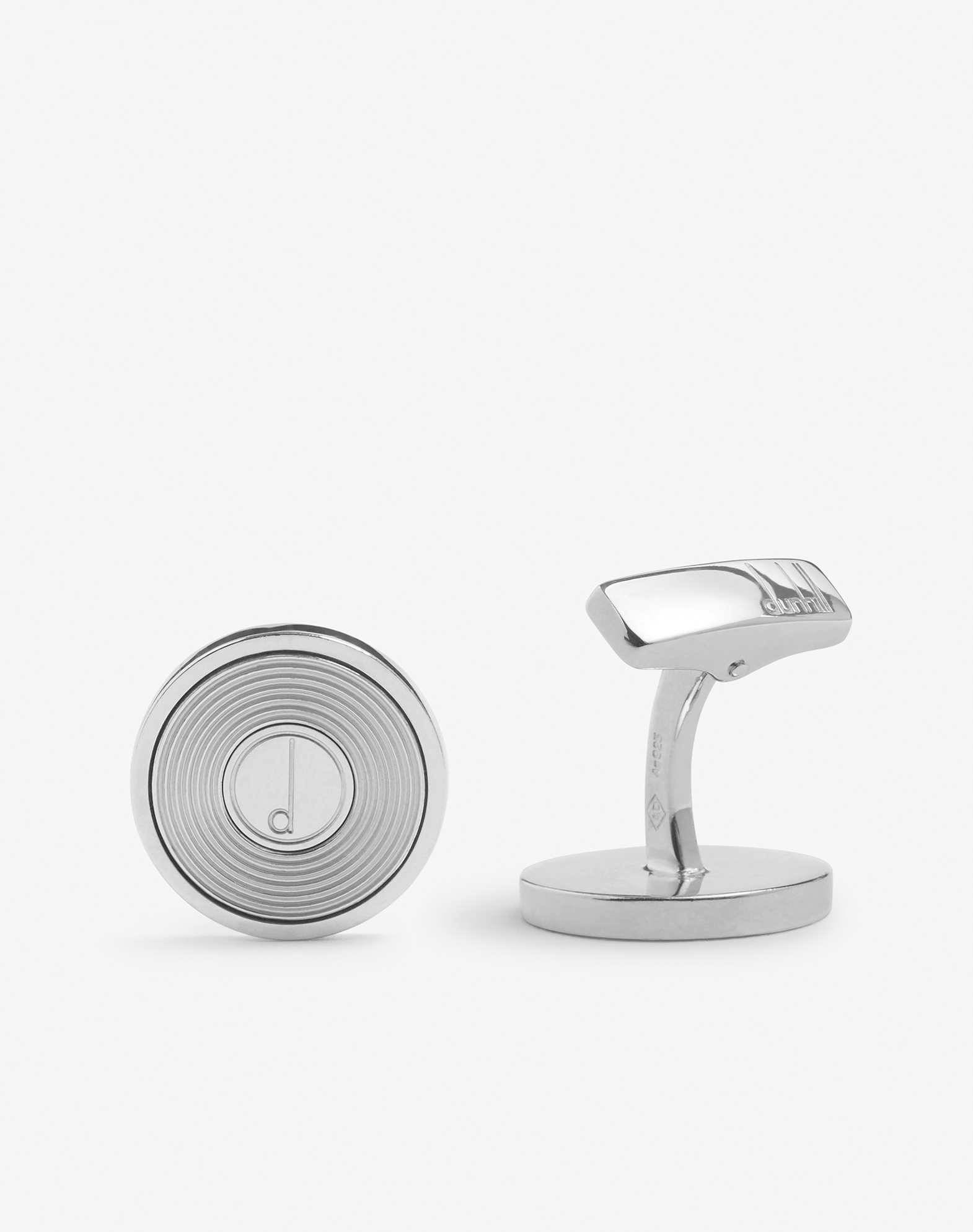 Shop Dunhill Series D Optical Lines Cufflinks In Silver/crystal
