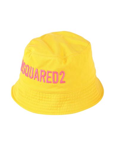 Shop Dsquared2 Woman Hat Yellow Size S Cotton