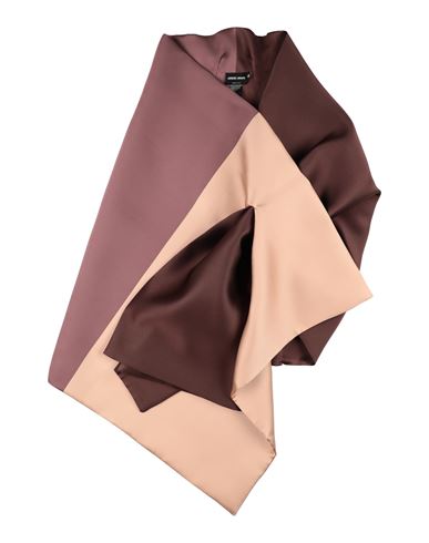 Shop Giorgio Armani Woman Scarf Cocoa Size - Polyester, Silk In Brown