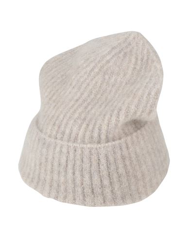 Shop Isabel Benenato Woman Hat Light Grey Size Onesize Mohair Wool, Wool, Polyamide, Elastane