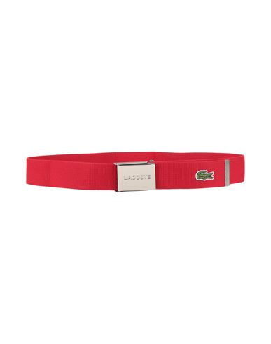 Lacoste Man Belt Red Size 39.5 Polyester, Polypropylene, Viscose