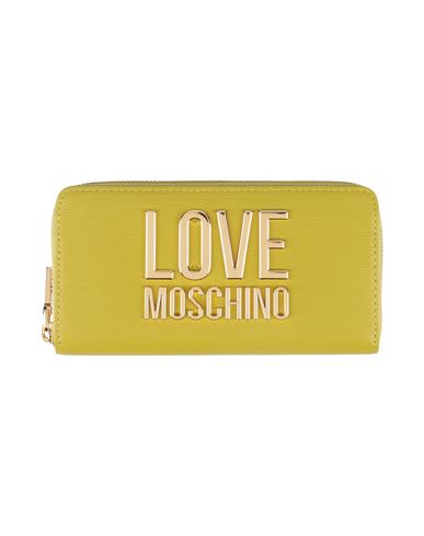Shop Love Moschino Woman Wallet Acid Green Size - Polyurethane