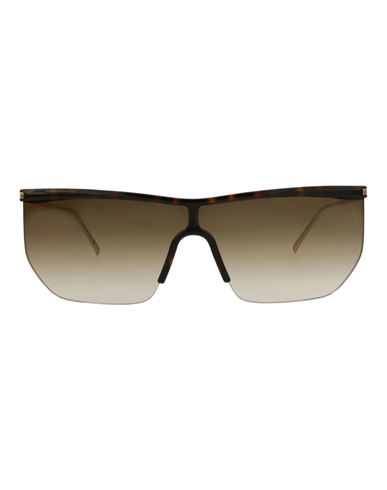 Saint Laurent Shield-frame Injection Sunglasses Woman Sunglasses Multicolored Size 99 Plastic Materi In Brown