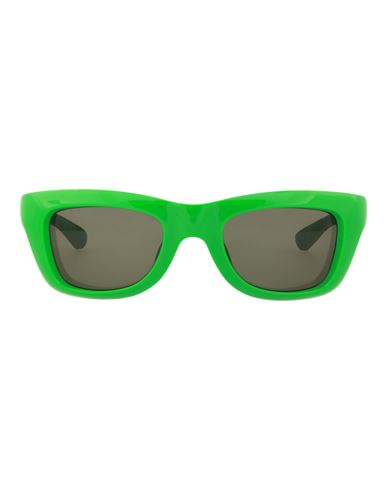 Shop Bottega Veneta Square-frame Injection Sunglasses Man Sunglasses Green Size 49 Plastic Material