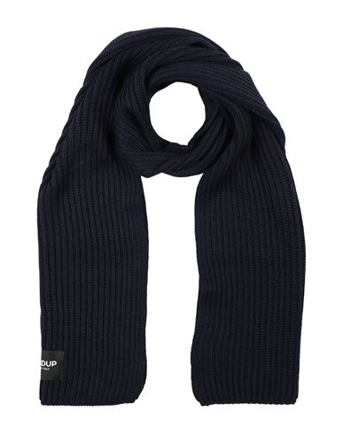 Shop Dondup Man Scarf Midnight Blue Size - Wool, Acrylic