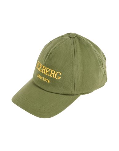 Iceberg Man Hat Military Green Size Onesize Cotton, Polyester In Green