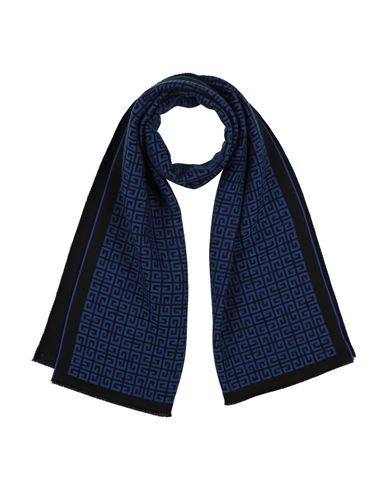 Givenchy Man Scarf Blue Size - Wool, Virgin Wool In Blue