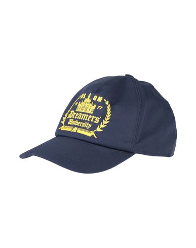 Msgm Man Hat Navy Size Onesize Polyester, Cotton In Navy Blue