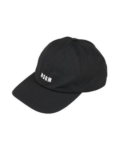 Msgm Man Hat Black Size Onesize Polyester, Cotton
