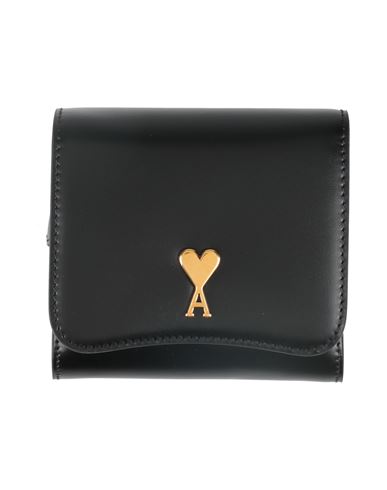 Shop Ami Alexandre Mattiussi Woman Wallet Black Size - Leather