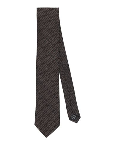 Grey Daniele Alessandrini Man Ties & Bow Ties Black Size - Silk In Brown