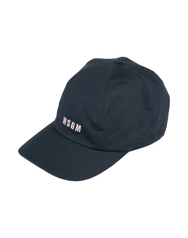 Msgm Woman Hat Navy Size Onesize Cotton In Blue