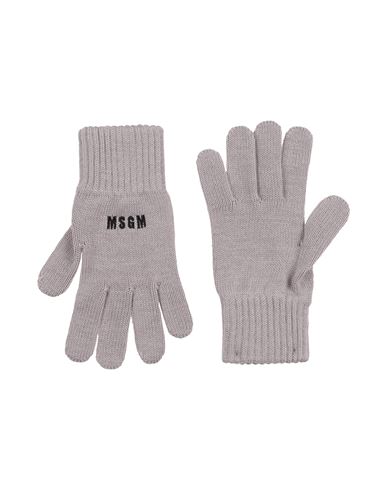 Msgm Woman Gloves Light Grey Size Onesize Merino Wool, Acrylic In Gray